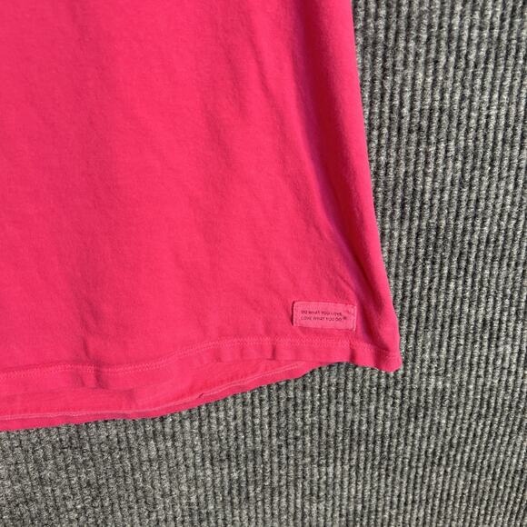 Life Is Good Womens Crusher Tee Size Large Pink Campground Scene Short Sleeve - Picture 4 of 8